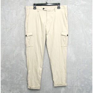 Paul Taylor Mens Cargo Pants Size 52 Eu W36 Inseam 29" Cuffed Casual Beige